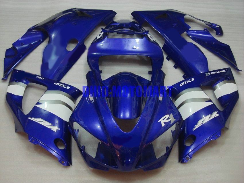 Kit de carenado de motocicleta para YAMAHA YZFR1 98 99 YZF R1 1998 1999 YZF1000 ABS juego de carenados azul blanco + regalos YA02