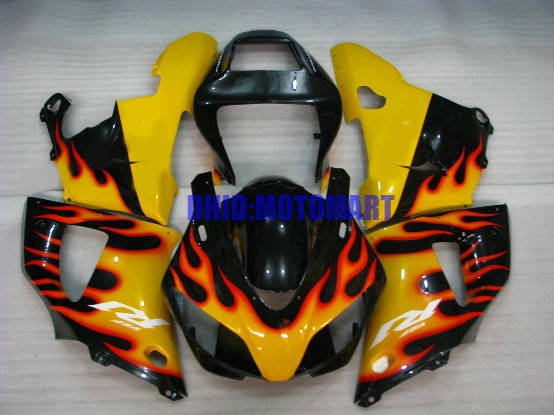 Kit carenatura moto per YAMAHA YZFR1 98 99 YZF R1 1998 1999 YZF1000 Fiamme ABS Set carene giallo nero + regali YA07