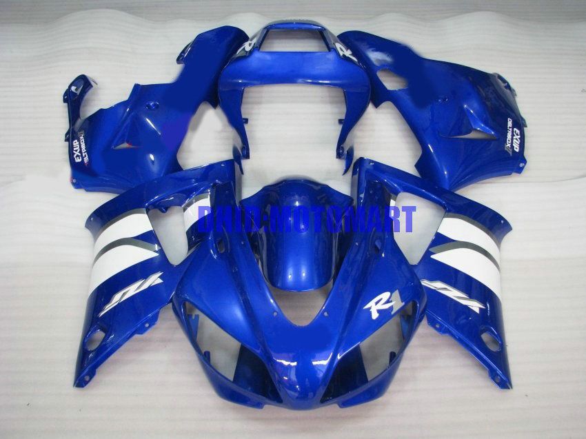 Kit de carenagem da motocicleta para YAMAHA YZFR1 98 99 YZF R1 1998 1999 YZF1000 ABS Top azul branco conjunto de carenagens + presentes YA08