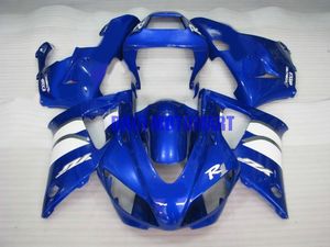 Motorcykel Fairing Kit för Yamaha YZFR1 98 99 YZF R1 1998 1999 YZF1000 ABS Top Blue White Fairings Set + Presenter Ya08