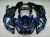 Motorfiets-kachelset voor Yamaha YZFR1 98 99 YZF R1 1998 1999 YZF1000 ABS BLAUWE VLAMES Black Backings Set + Gifts YA09