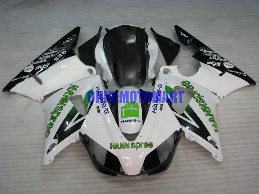 دراجة نارية هدية طقم لياماها YZFR1 98 99 YZF R1 1998 1999 YZF1000 ABS بارد أبيض أسود Fairings مجموعة + هدايا YA15