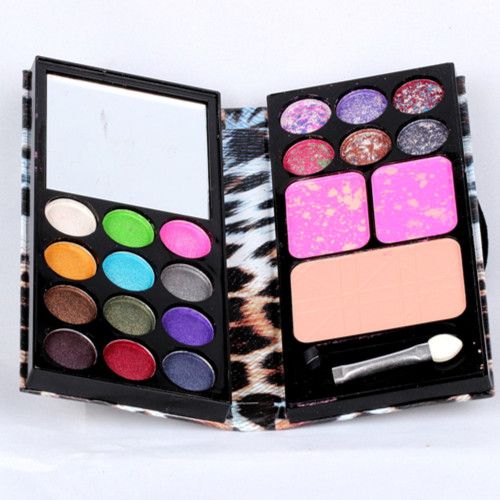 Lidschatten-Lidschatten-Palette, professionelle Augen-Charms, 4 Stück, 18 Farben Lidschatten + 2 Farben Rouge + 1 Grundierung, Make-up-Palette, Make-up-Set 8814E B