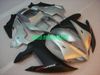 Motorcykel Fairing Kit för Yamaha YZFR1 02 03 YZF R1 2002 2003 YZF1000 ABS Silver Black Fairings Set + Presenter YC05
