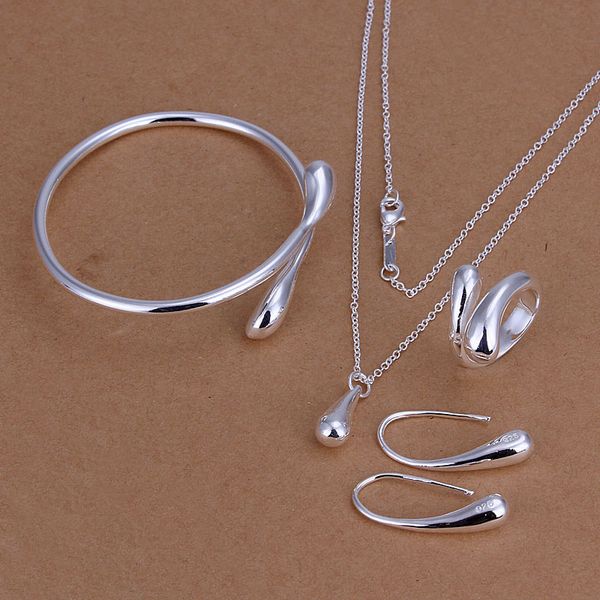 Wholesale - lowest price Christmas gift 925 Sterling Silver Fashion Necklace+Earrings set QS154