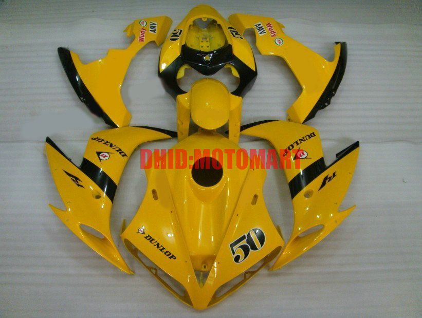 Kit de carénage de couvercle de réservoir complet pour YAMAHA YZFR1 04 05 06 YZF R1 2004 2005 2006 YZF1000 ensemble de carénages jaunes + cadeaux YD11