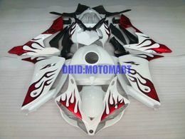 Full tank cover Fairing kit for YAMAHA YZFR1 07 08 YZF R1 2007 2008 YZF1000 Red flames black Fairings set+gifts YE09