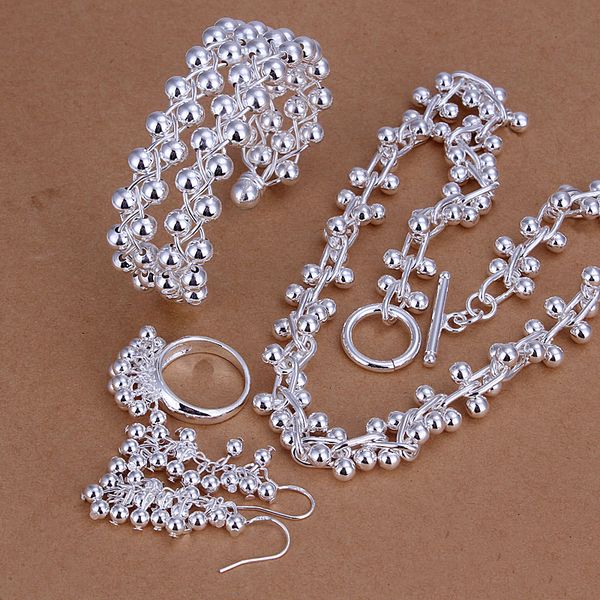 Wholesale - lowest price Christmas gift 925 Sterling Silver Fashion Necklace+Earrings set QS174