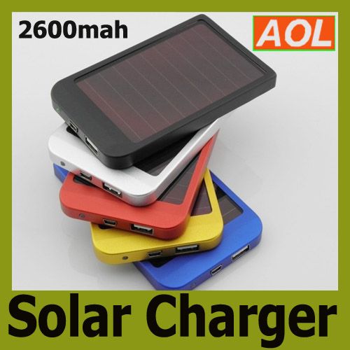 Retail Packaging 2600mAh Solar Charger Portable USB Solar Power Charger