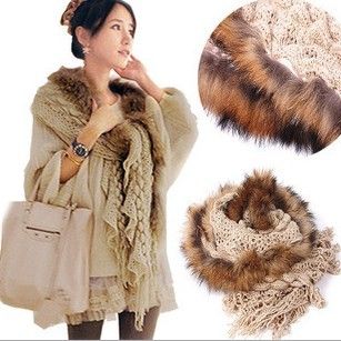 Raccoon Fur Scarf Wraps Shawl Stole Ponchos Sjalar Scarves Neckerchief Headband 220 * 28cm Present # 3223