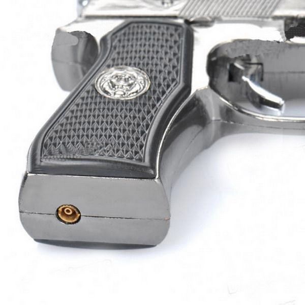 Cool Gun Pistol Style Zinc Alloy Windproof Butane Jet Torch Lighter W