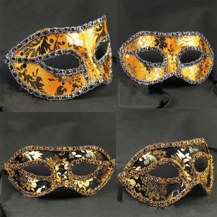 Rhinestone Colourful Cloth Venice Mask Halloween Masquerade Masks