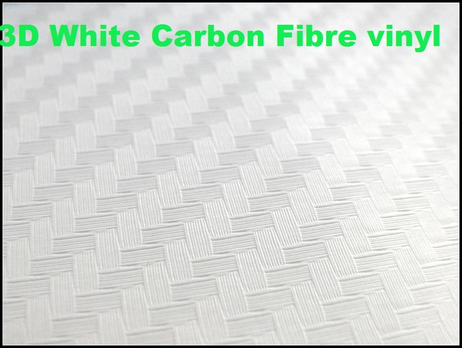 أبيض ثلاثي الأبعاد ألياف الكربون الألياف فينيل غلاف فيلم 3D ألياف ألياف الكربون الأبيض 3D سماكة الفينيل اللاصقة: 0.2 مم 152 × 30 مترًا/ لفة