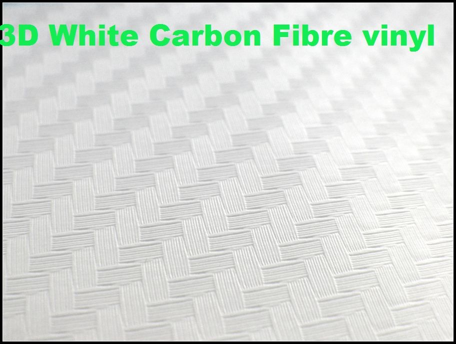 Premium White 3D Carbon Fibre Vinyl Car Wrap Film 3d white carbon fiber sheets self adhesive vinyl Thickness:0.2mm 152x30m/ Roll