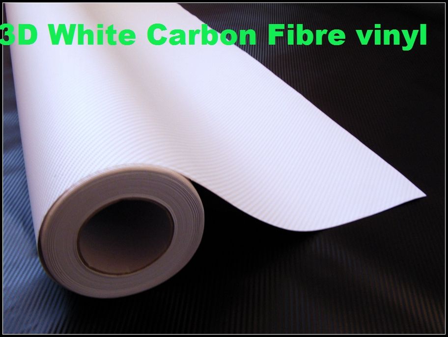 Film d'emballage de voiture en vinyle en fibre de carbone 3D blanc de qualité supérieure Feuilles de fibre de carbone blanche 3d Vinyle auto-adhésif Épaisseur: 0,2 mm 152x30 m / rouleau