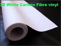 Premium White 3D Włókno węglowe Winylowe Wrap Vinyl Folia 3D Białe arkusze z włókna węglowego Samoprzylepna grubość winylu: 0,2 mm 152x30m / rolka