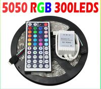 5m Rull IP65 Vattentät 300 LED-remsa SMD5050 Juldekoration RGB LED-remsa + 44 Key IR Controller Control