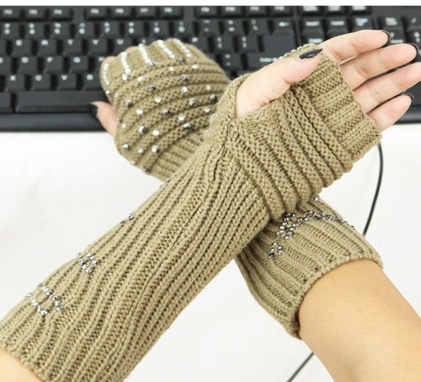 

rithstone long Fingerless Gloves Arm warmers ARM CORVER mitten 12 pairs/lot #3247