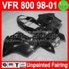 7GIFTS UNPAINTED Full Fairing Kit för Honda VFR800 Interceptor 98-01 VFR 800 VFR-800 98 99 00 01 1998 1999 2000 2001 Fairings Bodywork Body