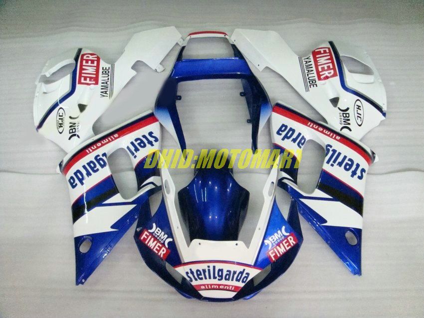 Motorcycle Fairing kit for YAMAHA YZFR6 98 99 00 01 02 YZF R6 1998 2002 YZF600 White blue Fairings set+gifts YG01