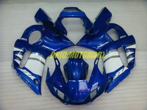 Motorcykel Fairing Kit för Yamaha YZFR6 98 99 00 01 02 YZF R6 1998 2002 YZF600 ABS Blue White Fairings Set + Gifts YG09