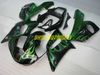 Motorfiets Fairing Kit voor Yamaha YZFR6 98 99 00 01 02 YZF R6 1998 2002 YZF600 Groene vlammen Black Backings Set + Gifts YG10