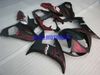 Motorcykel Fairing Kit för Yamaha YZFR6 03 04 05 YZF R6 2003 2004 2005 YZF600 Red Flames Black Fairings Set + Presenter YH01