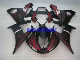 Motorcycle Fairing kit for YAMAHA YZFR6 03 04 05 YZF R6 2003 2004 2005 YZF600 Red flames black Fairings set+gifts YH01