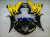 オートバイフェアリングキットヤマハYZFR6 03 04 04 05 YZF R6 2003 2004 2005 YZF600イエローブラックフェアリングセット+ギフトYH08