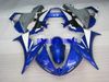 Kit de carenado de motocicleta para YAMAHA YZFR6 03 04 05 YZF R6 2003 2004 2005 YZF600 Top blanco azul Carenados set + regalos YH13