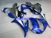 Motorcykel Fairing Kit för Yamaha YZFR6 03 04 05 YZF R6 2003 2004 2005 YZF600 Top White Blue Fairings Set + Presenter YH13