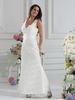 Modern Ankle Length V Neck Applques Lace A-Line Wedding Bridal Dress Dresses Gowns 2013 Custom Made Sexy Designer white ivory