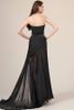 Free shipping 2019 Sexy exquisite super chiffon black dress with high slit Prom Dresses Evening dresses 3427