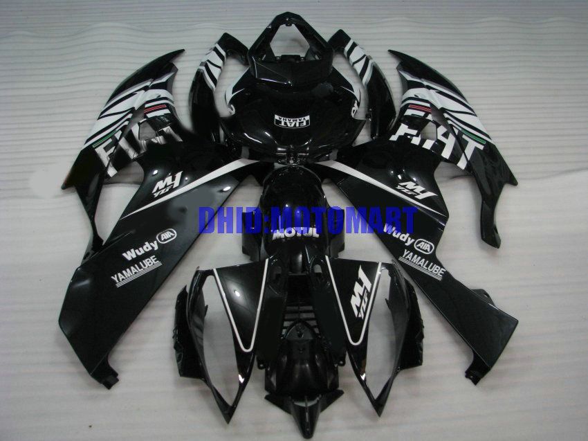 Injektionsformmissionskit för Yamaha YZFR6 06 07 YZF R6 2006 2007 YZF600 ABS Vit Svart Fairings Set + Gifts Yi04