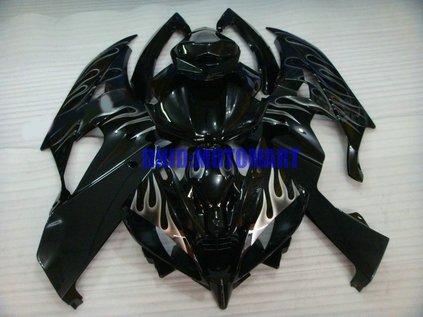 Injectie Mold Fairing Kit voor Yamaha YZFR6 06 07 YZF R6 2006 2007 YZF600 ABS Silver Flames Black Backings Set + Gifts Yi07