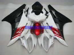 Injection Mould Fairing kit for YAMAHA YZFR6 06 07 YZF R6 2006 2007 YZF600 ABS White red black Fairings set+gifts YI20