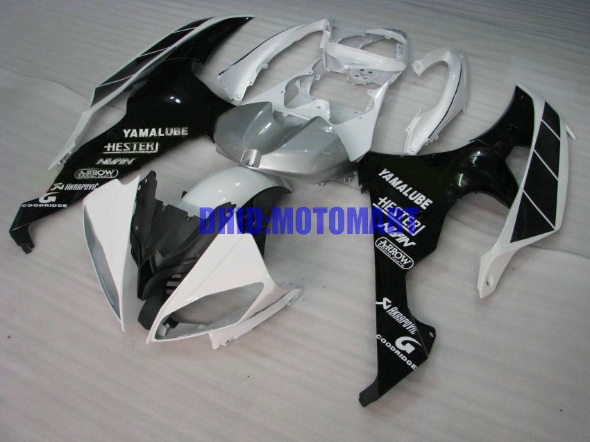 Zestaw motocyklowy dla Yamaha YZFR6 08 10 12 15 YZF R6 2008 2012 2012 YZF600 ABS White Black Fairings Set + Gifts YJ04