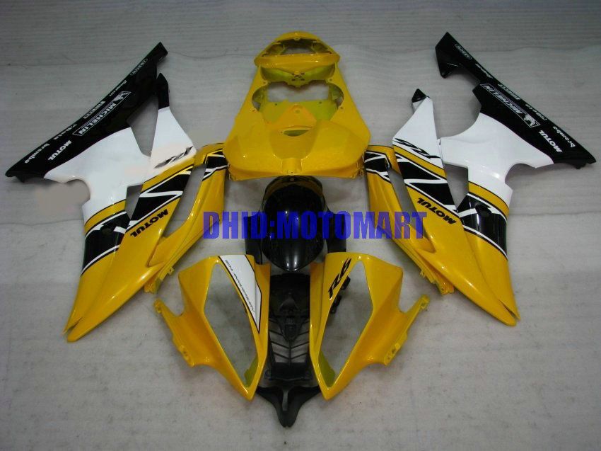 Kit de Carenagem de motocicleta para YAMAHA YZFR6 08 10 12 15 YZF R6 2008 2010 2012 YZF600 Amarelo branco preto Carimbos conjunto + presentes YJ10