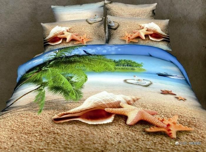 3d Blue Shell Beach Green Tree Ocean Comforter Bedding Set Queen 3d Blue Shell Beach Green Tree Ocean Comforter Bedding Set Queen Comforters Sets Duvet Cover Quilt Bed Linen Sheet Bedspread Oil Painting Pink Covers