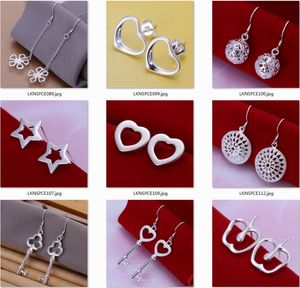 10pairs/pack blandad stil grossist 925 sterling silver öron hallowmas presentförpackningar gratis frakt