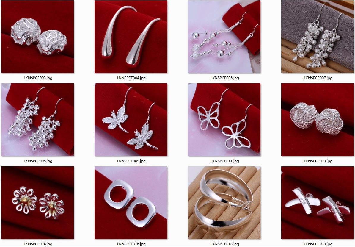 /Pack mixed style wholesale 925 sterling silver earings Hallowmas gift boxes 