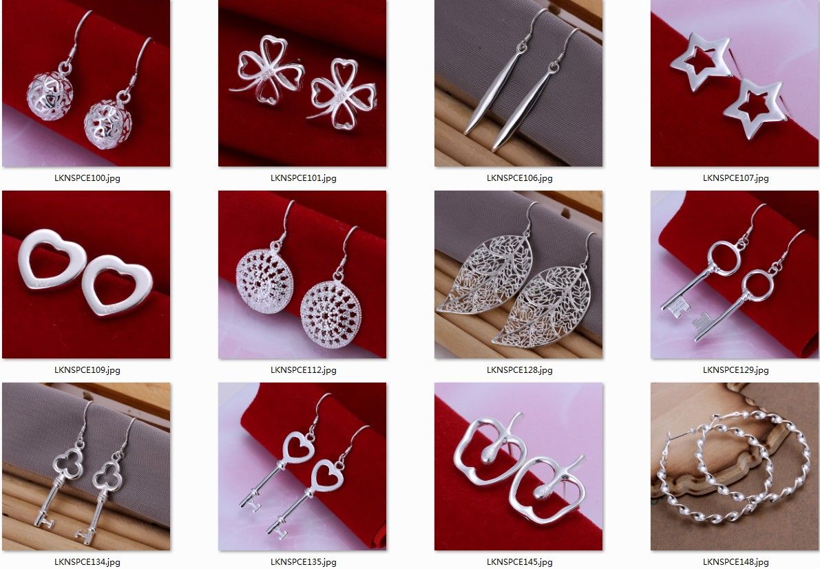 /Pack mixed style wholesale 925 sterling silver earings Hallowmas gift boxes 