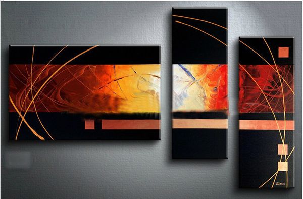 ZOPT188 3pcs abstract 100% hand painted modern wall art OIL PAINTING ON CANVAS 
