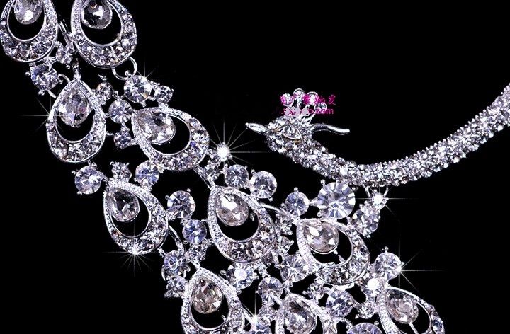 Gran oferta de tres piezas, tiaras brillantes románticas, tocados para el cabello, tiaras de cristales, conjuntos de joyería nupcial para boda