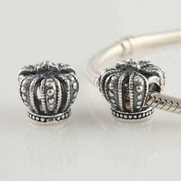 Аутентичные 100% S925 стерлингового серебра нить королевская корона Шарм шарик подходит европейские ювелирные изделия Pandora Шарм браслеты