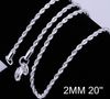 Groothandel - mode-sieraden 925 sterling zilver 2mm twist touw ketting ketting 16 inch / 18 inch / 20inch / 22 inch / 24 inch