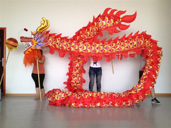 Zupełnie nowy chiński wiosenny scena nosić czerwony smok taniec oryginalny festiwal ludowy Celebration Costume Tradycyjna odzież kultury TH243E