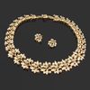 noble white/gold diamond pearl wedding bride necklace earings set (xxscj2)