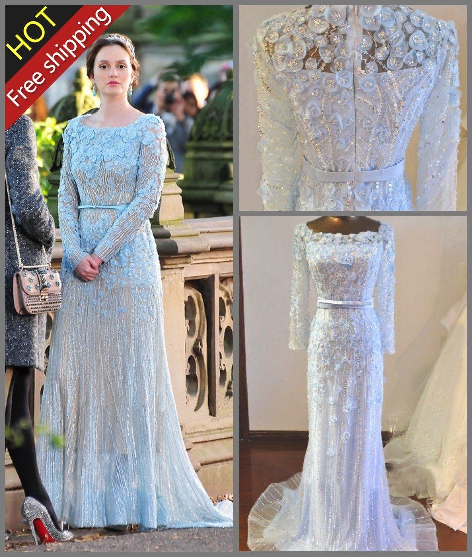 Real Photos Guaranteed Gossip Girl Blair Long Sleeve Prom Dresses With Applique Sequins And Bow Gothic Prom Dresses Green Prom Dress From Starsdress 162 03 Dhgate Com