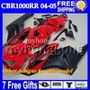 7gifts + Cowl For HONDA 04 05 CBR1000RR 04-05 CBR1000 RR 캐스트롤 MH7954 100 % 인젝션 몰드 CBR 1000 1000RR 레드 화이트 그린 2004 2005 Fairing